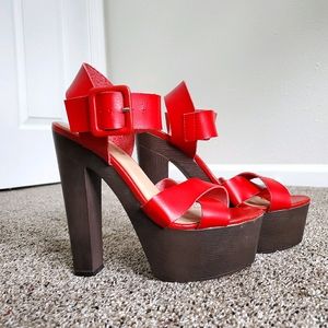 Red Platform Heels